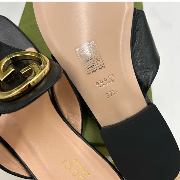 Women’s Gucci, blonde GG leather thong Sandals size 37.5 made in Italy - Picture 10 of 11